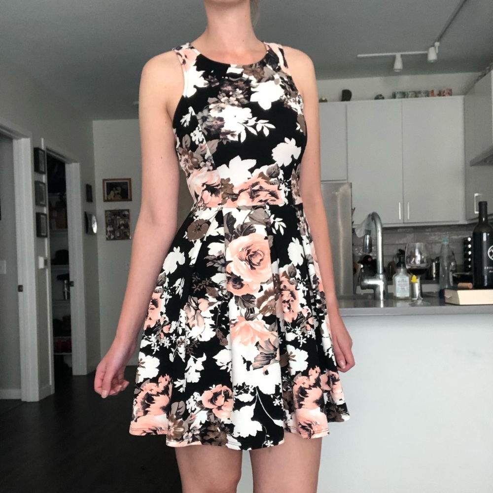 Pleated, floral dress